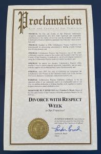 City and County of San Francisco Divorce With Respect Week Proclamation
